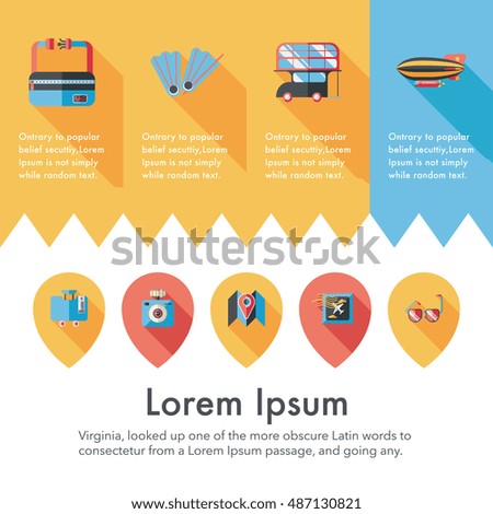Travel and tourism icons set