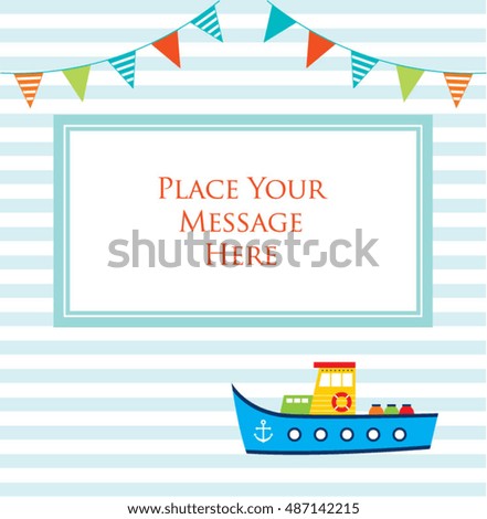 cute boat part message card
