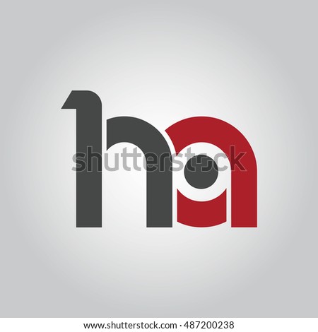 ha initial letter linked lowercase logo. h and a vector template design.