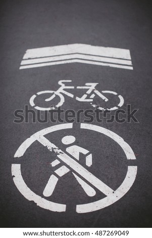 road sign on bike path