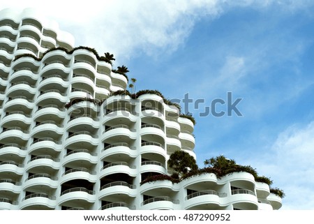 modern tower with blue sky
