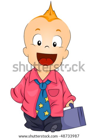 Toddler wearing business clothes - Vector