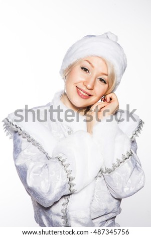 Young woman in suit Snow Maiden