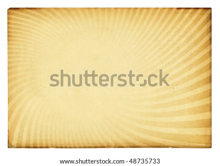 Sunburst retro texture on vintage paper. (Include clipping path, isolated on white background)