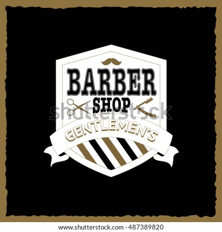 Vintage emblem of barber shop