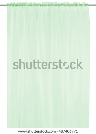 Green curtain. Isolated on white background. Include clipping path.