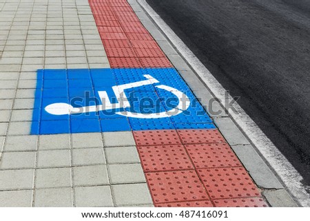 Disabled Parking Sign on Street. Road sign