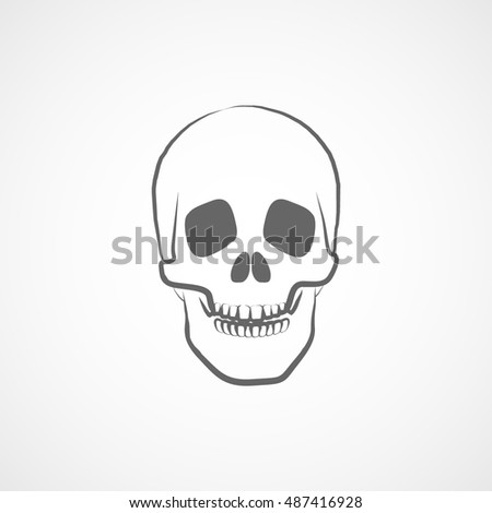 Skull Halloween Concept Flat Icon On White Background