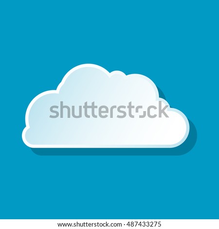 Little cloud icon on blue background. Weather symbol