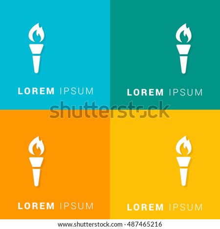 Torch Four Color Material Designed Icon / Logo