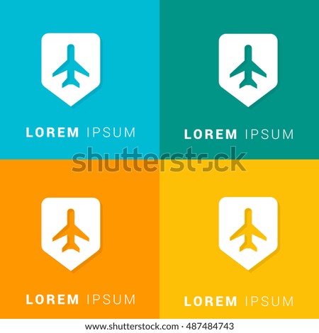 Flight Pointer Four Color Material Designed Icon / Logo