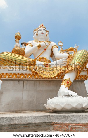 Brahma statue under construction, Wat Saman Rattanaram, Chachoengsao Thailand.