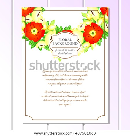 Romantic invitation. Wedding, marriage, bridal, birthday, Valentine's day.