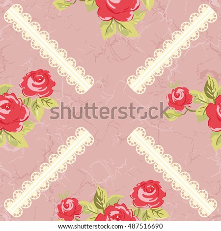Seamless floral pattern with watercolor red roses Vector Illustration EPS8
