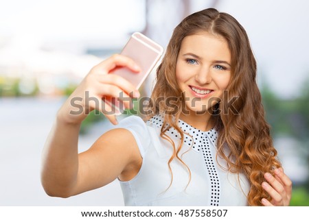 Young woman making a selfie