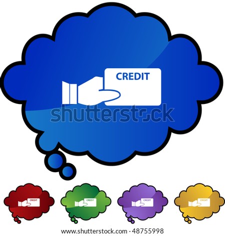 Credit card web button isolated on a background.