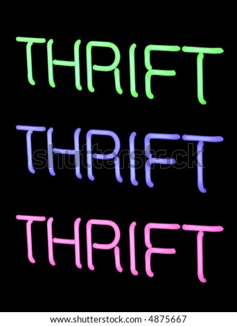 neon thrift store sign