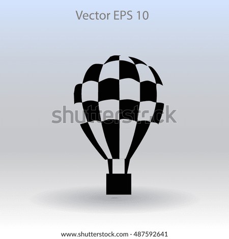 Flat air ballon vector icon