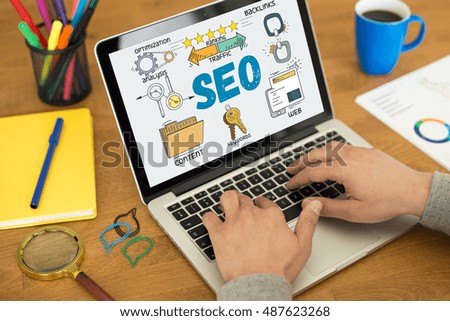TECHNOLOGY COMMUNICATION INTERNET AND SEO CONCEPT