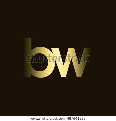 Initial letter BW gold with dark background logo