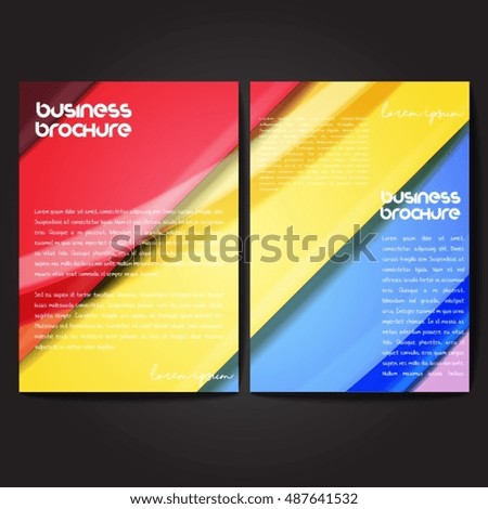 Stylish business cards with colorful stripes. Vector illustration. 5 x 9 cm size.