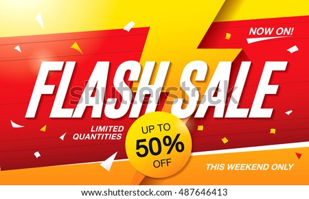 Flash sale banner template design Royalty-Free Stock Photo #487646413