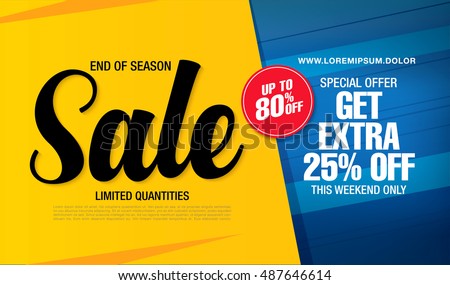 Sale banner template design Royalty-Free Stock Photo #487646614