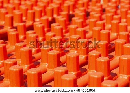 orange planks of a construction Barrier