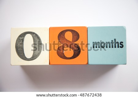 Block numbers and letters for new born baby age 8 months