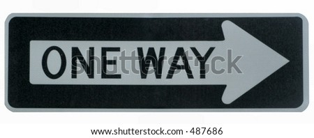 One way sign isolated on white