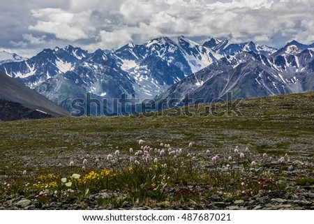 Altai, Russia,mountains ,the view from the pass Kara-Turek