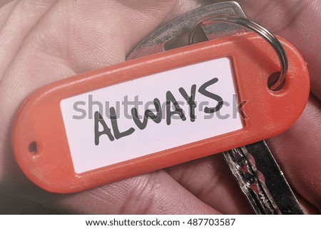 ALWAYS word written on key chain