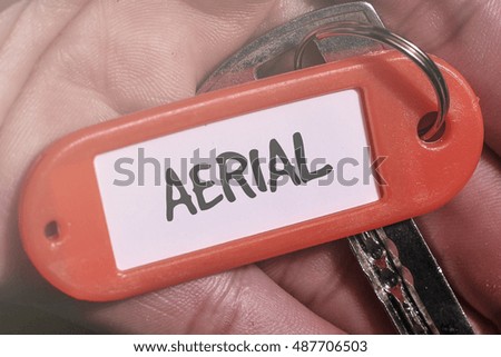 AERIAL word written on key chain