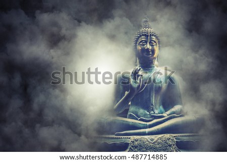 Lord Buddha statue at Colombo, Gangarama temple Royalty-Free Stock Photo #487714885