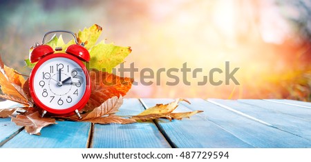 Fall Back Time - Daylight Savings End - Return To Winter Time
 Royalty-Free Stock Photo #487729594