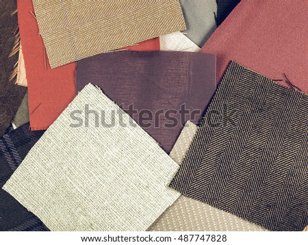 Vintage looking Many fabric swatches useful as a background