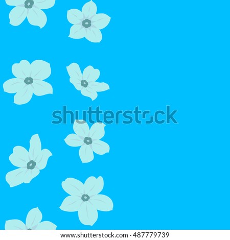 Vector seamless pattern of vertical flowers with place for your text. Hand drawn.