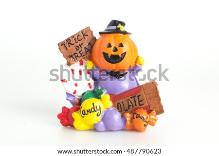 Monstrous halloween pumpkin cartoon, pumpkin isolated on white background