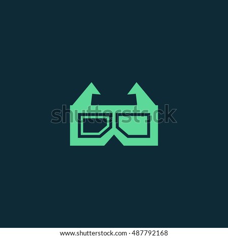 3d glasses icon vector, clip art. Also useful as logo, web UI element, symbol, graphic image, silhouette and illustration. Compatible with ai, cdr, jpg, png, svg, pdf, ico and eps.
