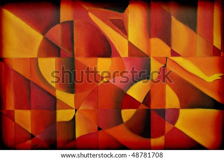 A hand painted, abstract image of a reclining woman. Royalty-Free Stock Photo #48781708