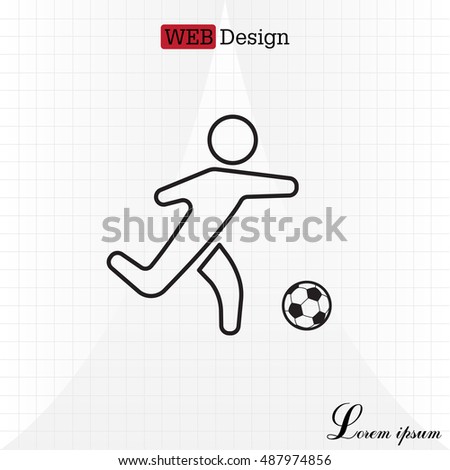 football (soccer) player silhouette with ball isolated