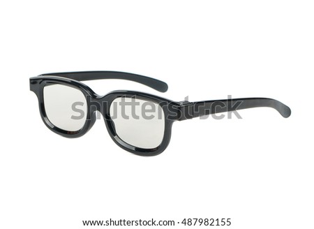 Plastic 3D glasses for cinema isolated on a white background