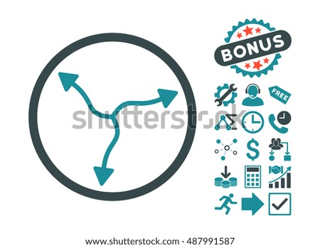 Curve Arrows pictograph with bonus pictograph collection. Vector illustration style is flat iconic bicolor symbols, soft blue colors, white background.