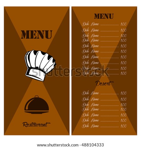 Colored menu design with text and elements, Vector illustration