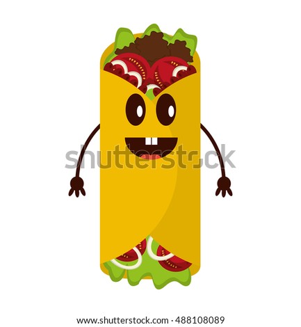 delicious mexican burrito fast food icon vector illustration design