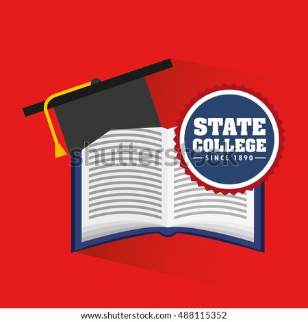 state college emblem education vector illustration design