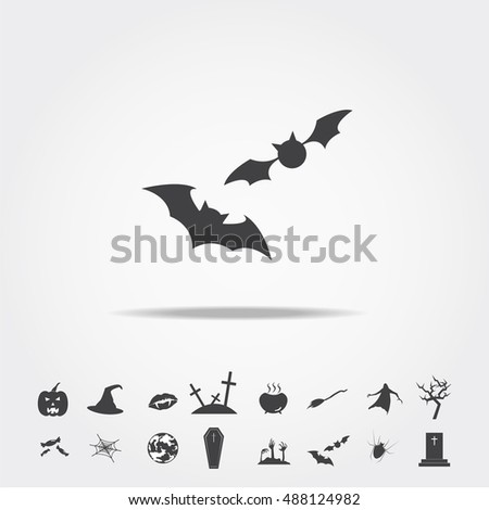 bats halloween icon set