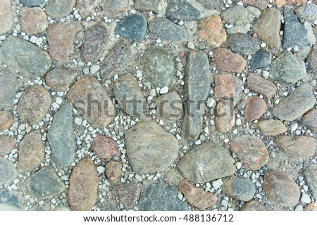 Part of cobblestone road close up