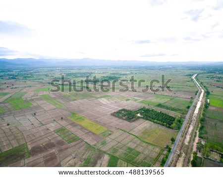 Aerial shot of harvest field