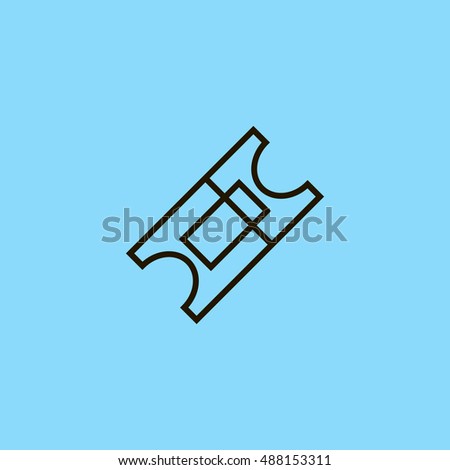 Ticket icon vector, clip art. Also useful as logo, web element, symbol, graphic image, silhouette and illustration.